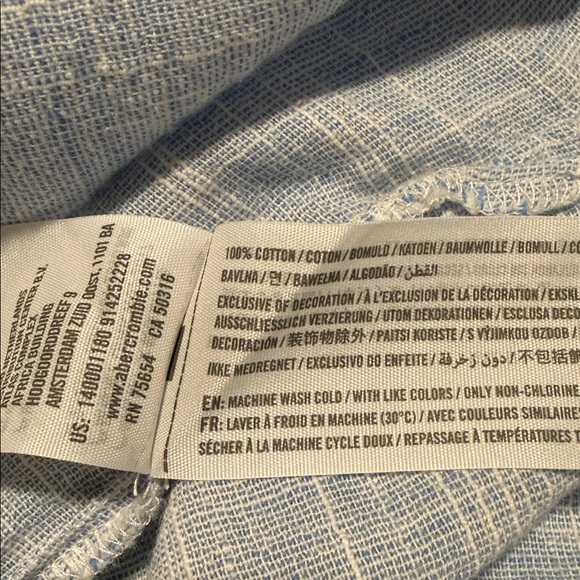 Abercrombie & Fitch Sky Blue Lace-Up Blouse - Picture 5 of 5